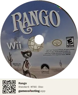 Rango Nintendo Wii, NTSC disc