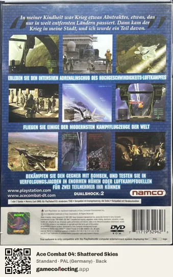 Ace Combat 04: Shattered Skies PlayStation 2, Germany box back