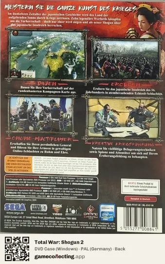Total War: Shogun 2 Computer, Germany box back