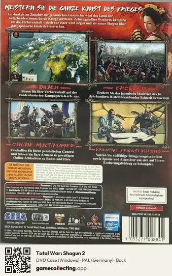 Total War: Shogun 2 Computer, Germany box back