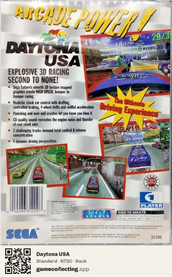Daytona USA Sega Saturn, NTSC box back