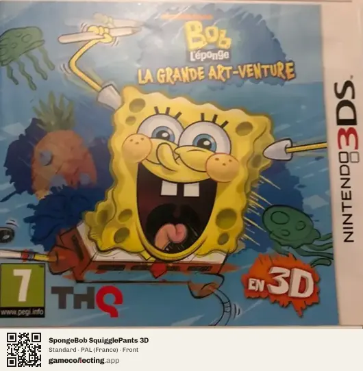 SpongeBob SquigglePants 3D Nintendo 3DS, France box front