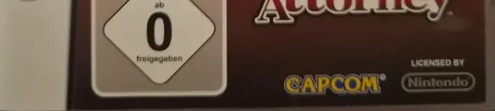 Apollo Justice: Ace Attorney, the USK square on its front