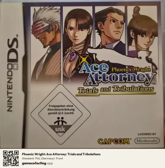 Phoenix Wright: Ace Attorney: Trials and Tribulations Nintendo DS, Germany box front