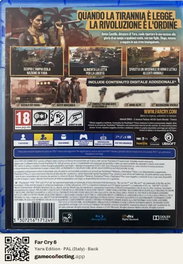 Far Cry 6 PlayStation 4, Italy box back