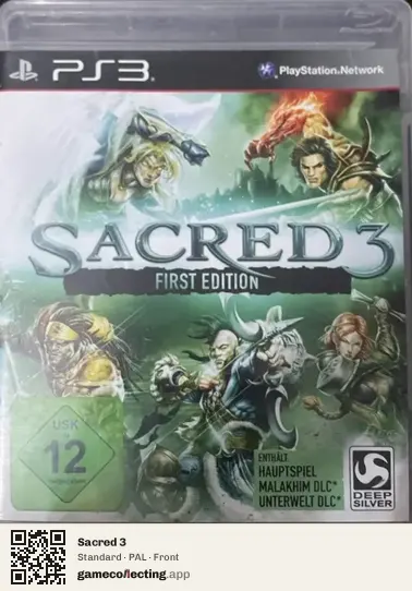 Sacred 3 PlayStation 3, PAL box front