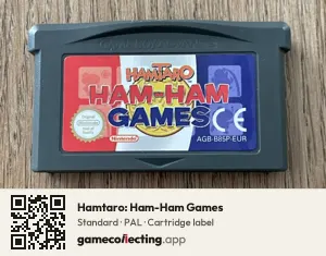 Hamtaro: Ham-Ham Games Game Boy Advance, PAL cartridge label