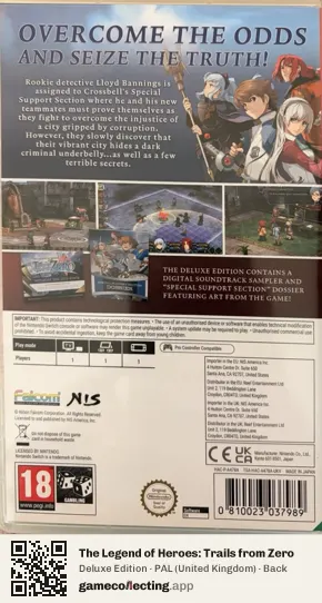 The Legend of Heroes: Trails from Zero Nintendo Switch, United Kingdom box back