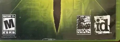Quake 4, the ESRB box on its front