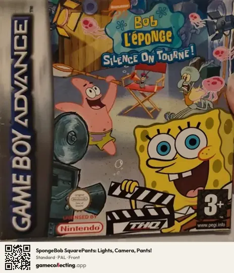 SpongeBob SquarePants: Lights, Camera, Pants! Game Boy Advance, PAL box front
