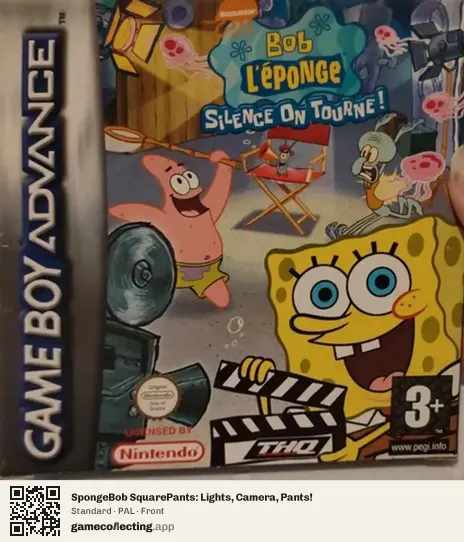 SpongeBob SquarePants: Lights, Camera, Pants! Game Boy Advance, PAL box front