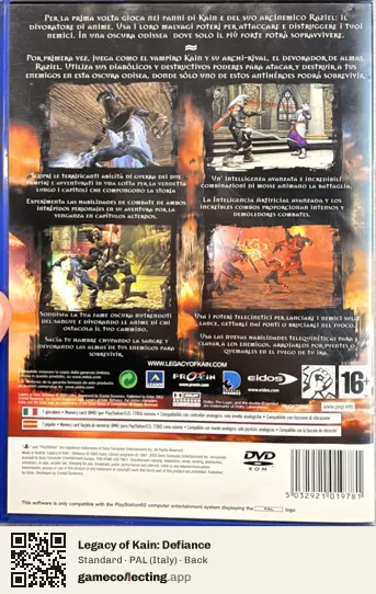 Legacy of Kain: Defiance PlayStation 2, Italy box back