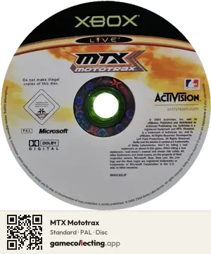 MTX Mototrax Xbox, PAL disc