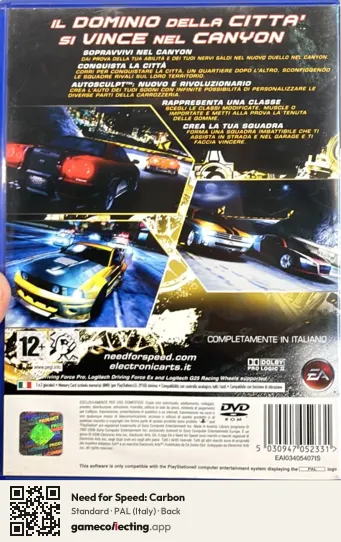 Need for Speed: Carbon PlayStation 2, Italy box back