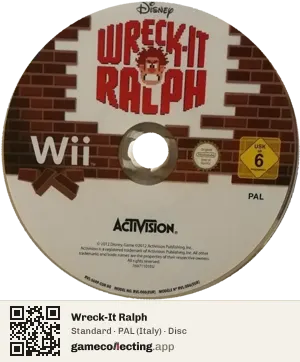 Wreck-It Ralph Nintendo Wii, PAL disc
