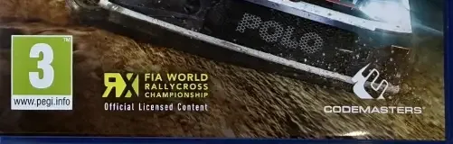 Dirt Rally 2.0, the PEGI square on its front