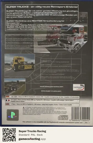 Super Trucks Racing PlayStation 2, PAL box back