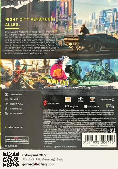 Cyberpunk 2077 Xbox One, Germany box back