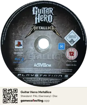 Guitar Hero: Metallica PlayStation 3, PAL disc