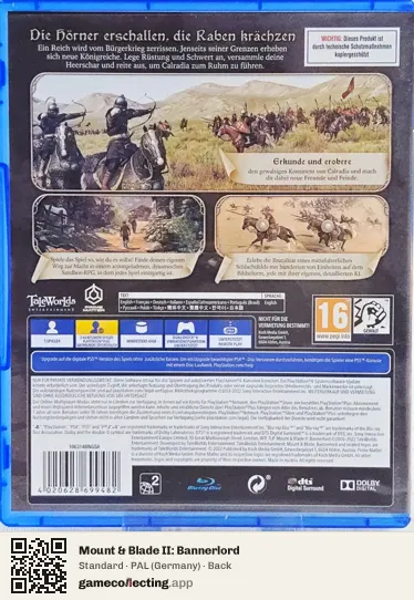Mount & Blade II: Bannerlord PlayStation 4, Germany box back