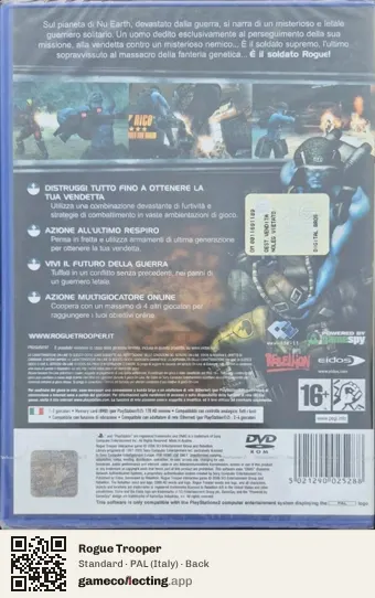 Rogue Trooper PlayStation 2, Italy box back