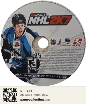 NHL 2K7 PlayStation 3, NTSC disc