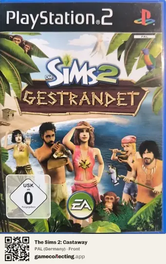 The Sims 2: Castaway PlayStation 2, Germany box front