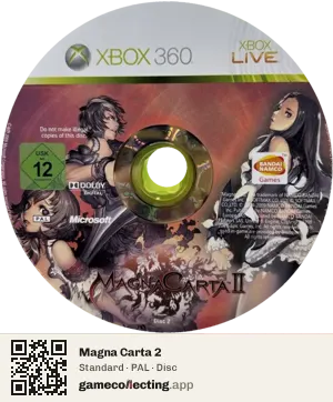 Magna Carta 2 Xbox 360, PAL disc
