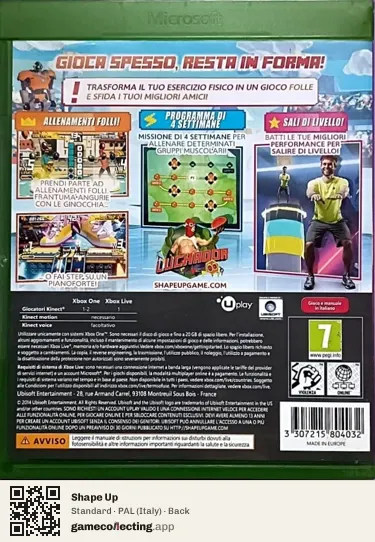 Shape Up Xbox One, Italy box back