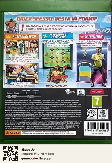 Shape Up Xbox One, Italy box back