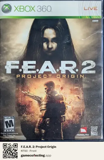 F.E.A.R. 2: Project Origin Xbox 360, NTSC box front