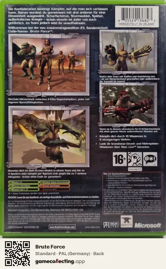 Brute Force Xbox, Germany box back