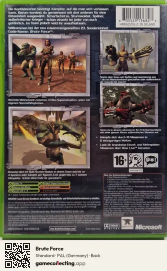 Brute Force Xbox, Germany box back