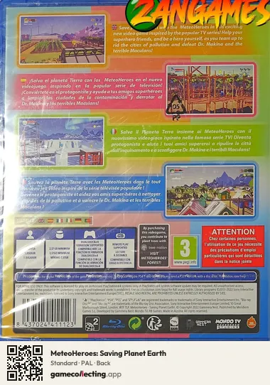 MeteoHeroes: Saving Planet Earth PlayStation 4, PAL box back
