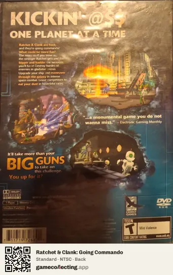 Ratchet & Clank: Going Commando PlayStation 2, NTSC box back