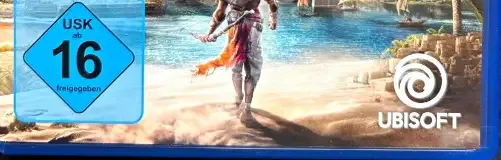 Assassin's Creed Origins, the USK square on its front
