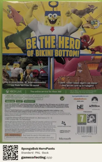 SpongeBob HeroPants Xbox 360, PAL box back