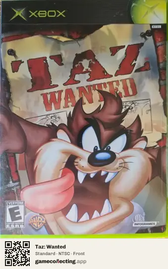 Taz: Wanted Xbox, NTSC box front