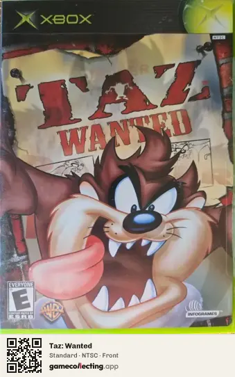 Taz: Wanted Xbox, NTSC box front