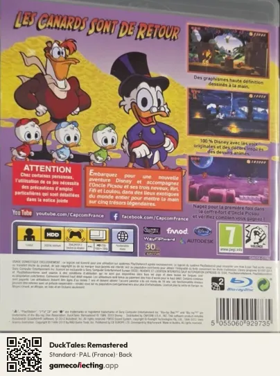 DuckTales: Remastered PlayStation 3, France box back