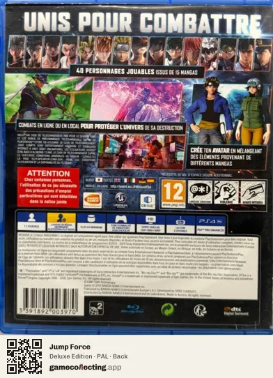 Jump Force PlayStation 4, PAL box back