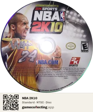 NBA 2K10 Nintendo Wii, NTSC disc