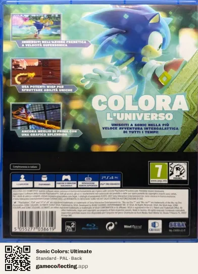 Sonic Colors: Ultimate PlayStation 4, PAL box back