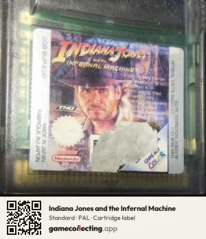 Indiana Jones and the Infernal Machine Game Boy Color, PAL cartridge label