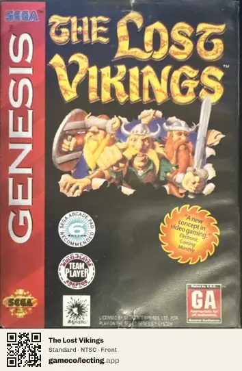 The Lost Vikings Sega Mega Drive / Genesis, NTSC box front