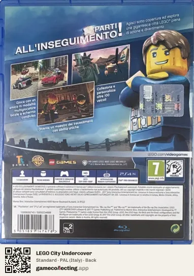 LEGO City Undercover PlayStation 4, Italy box back