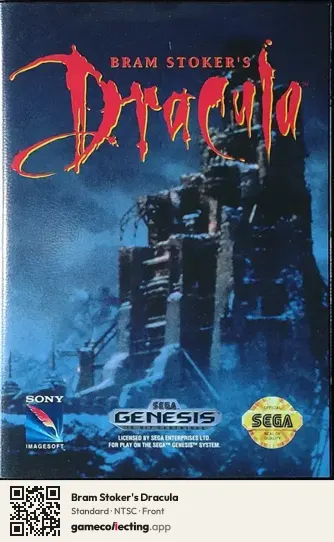 Bram Stoker's Dracula Sega Mega Drive / Genesis, NTSC box front