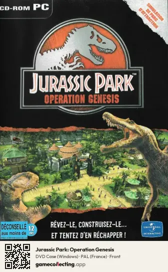 Jurassic Park: Operation Genesis Computer, France box front