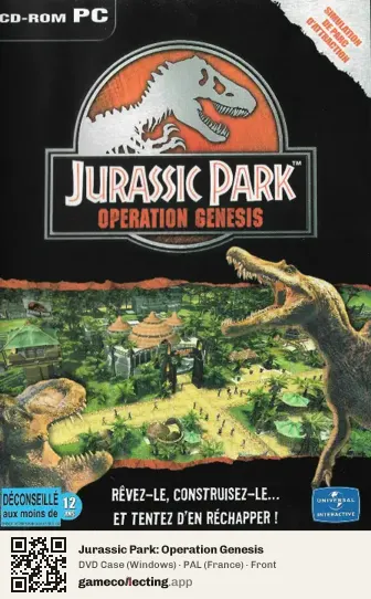 Jurassic Park: Operation Genesis Computer, France box front