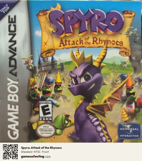 Spyro: Attack of the Rhynocs Game Boy Advance, NTSC box front